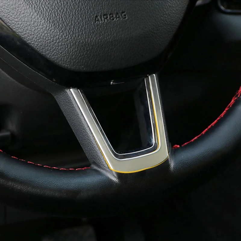 

Автомобильное декоративное кольцо на руль из нержавеющей стали, U-образная рама, блестки, отделка, наклейки, подходит для Skoda Karoq, интерьерные автомобильные аксессуары