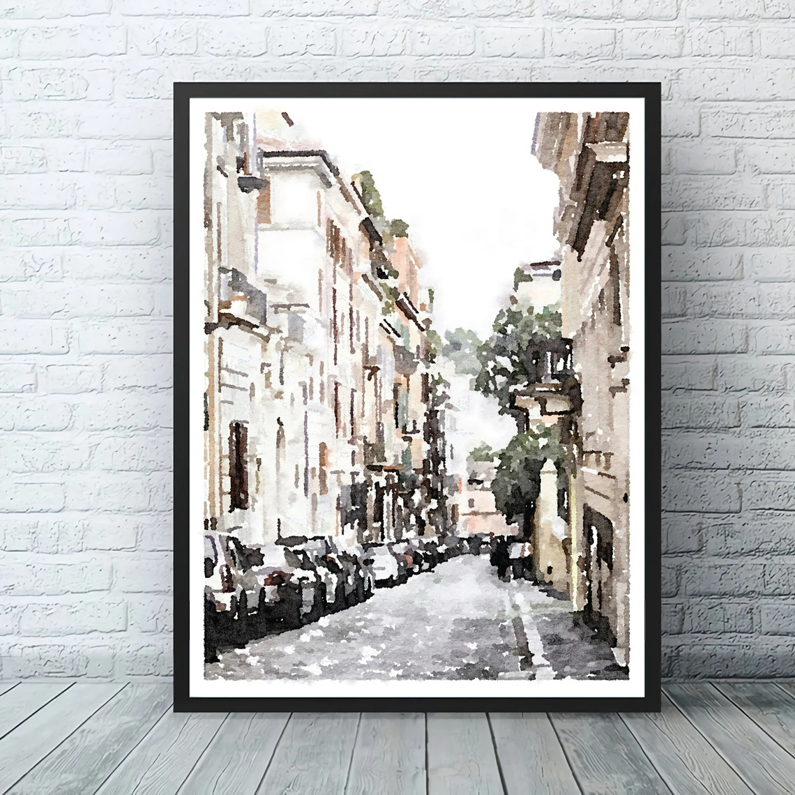 Рисунок в римском стиле уличное акварельное настенное искусство итальянский