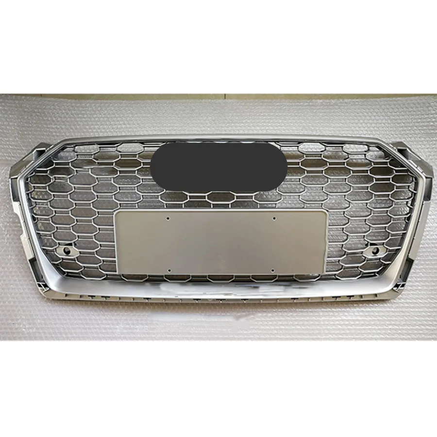 

For RS5 Style Front Sport Hex Mesh Honeycomb Hood Grill Silver for Audi A5/S5 B9 2017-2019 car accessories