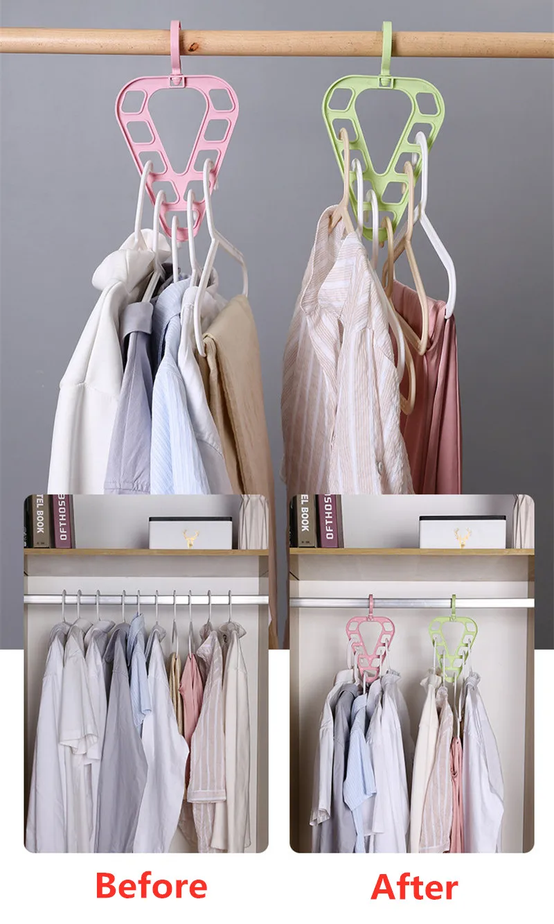 

New Magic Multi-port Support Circle Clothes Hanger Drying Rack Multifunction Plastic hangers for clothes Home accessories