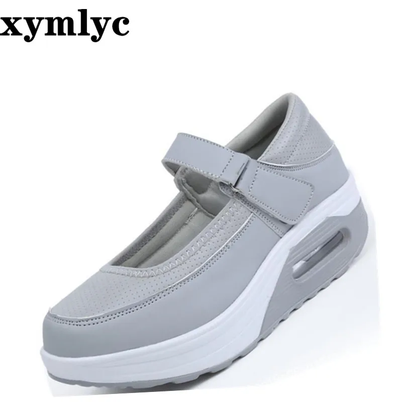 Женские сетчатые кроссовки с круглым носком белые дышащие повседневные