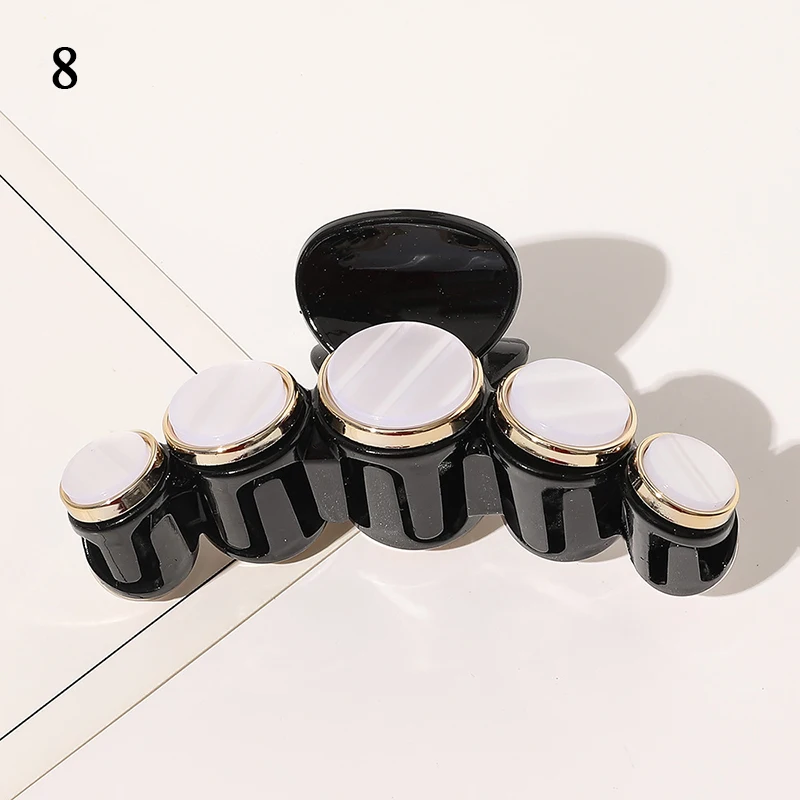 

Women Hair Accessories Imitation Marble Hairpins Hair Claws Large Size Makeup Hair Styling Barrettes Black Champagne Hair Clip