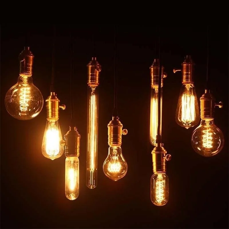 

40W Antique Vintage Retro Edison Bulbs E27 Spiral Incandescent Light Edison Lamp For Pendant Lamp Lighting Wire 1meter