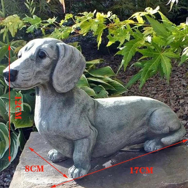 

Hot sale Dachshund Statue Garden Decor Resin Crafts Dog Lover Gift Sculpture Patio Lawn Courtyard Home Decoration Dropshipping