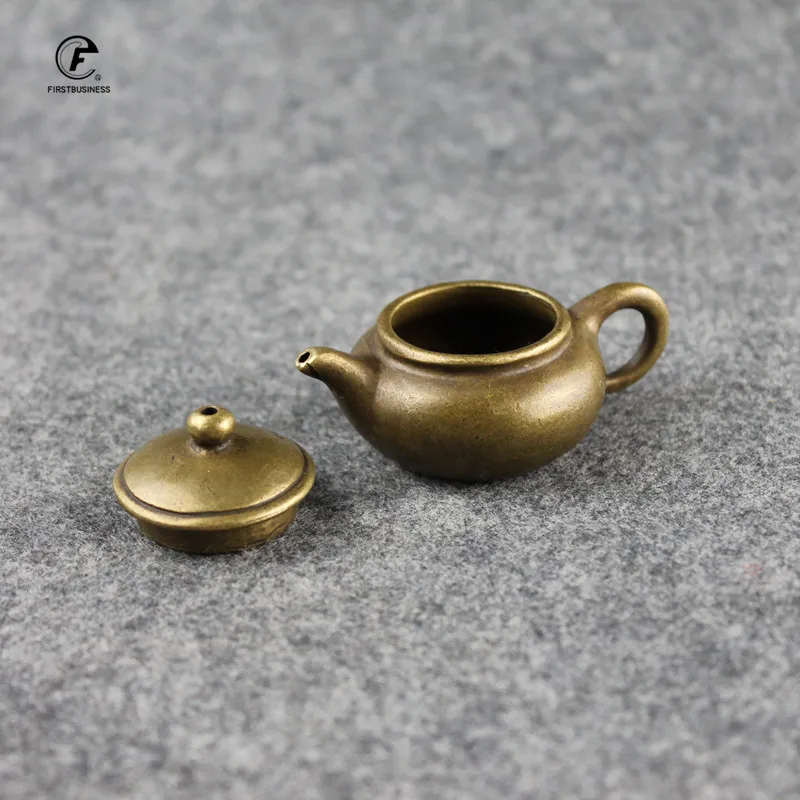 Античный медный мини-чайник на кончик пальца карманная курильница в стиле ретро