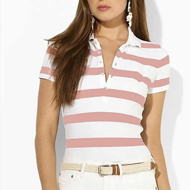 

Female 2020 big pony polo shirt female wear chemise femme casual top quality short sleeve polo cotton shirts