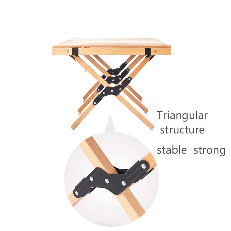 

Outdoor folding egg roll table portable foldable camping picnic wood desk for garden hiking self-driving tour table