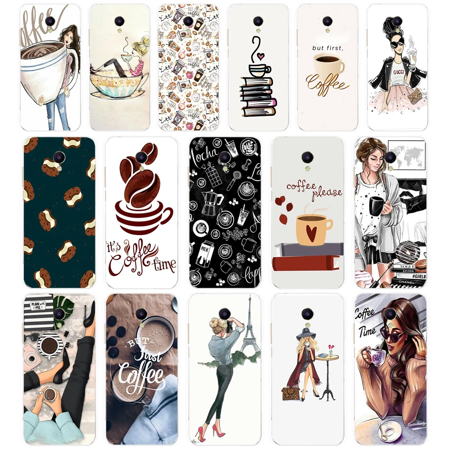 91AA Кофе девушке подарок чехол для телефона из мягкого силикона ТПУ с рисунком крышка чехол для телефона для Meizu M5 M5C M5S M6 M6T M6C M6 Примечание чехол