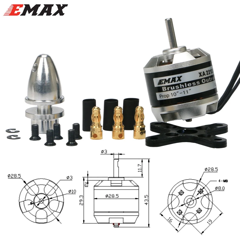 EMAX XA2212 820KV/980KV/1400KV бесщеточный двигатель с Simonk 30A набор ESC для 3D самолета