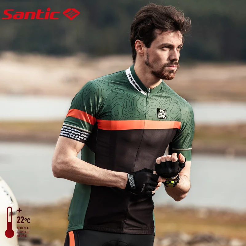

Santic Cycling Jersey Short Sleeve Cycling Top Cycling Cycling Jersey Male Professional Edition Non-slip Silicone Belt Summer