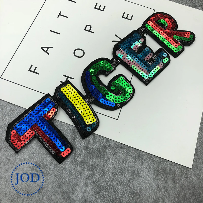 JOD Тигр бренд железо на одежде декоративное имя патч вышитые наклейки письмо