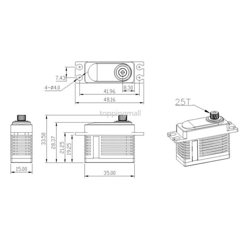KINGMAX CLS4406HHV 43 г 6 кг. см цифровая металлическая Шестерня мини сервопривод полный
