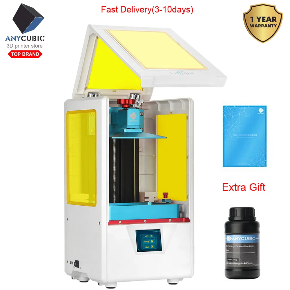 ANYCUBIC Photon-S комплект 3d принтер с 500 мл смолы УФ светильник SLA 2K экран настольный 3d принтер imprimante 3d