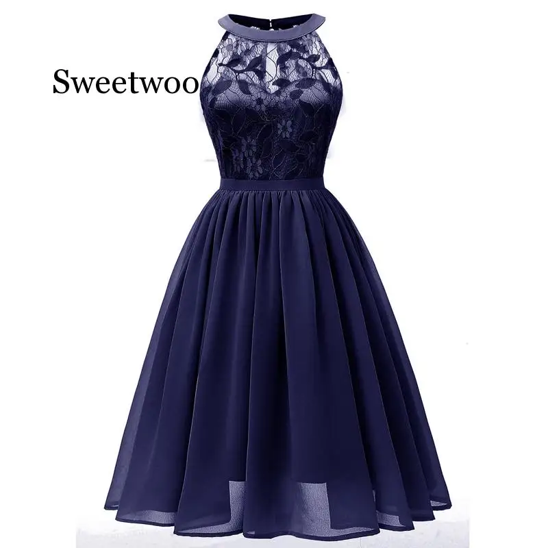 

Fashion High Quality Sexy Dress 2020 Elegant Design Short Length Chiffon Birthday Dress Lace Formal Evening Gown Party Dresse
