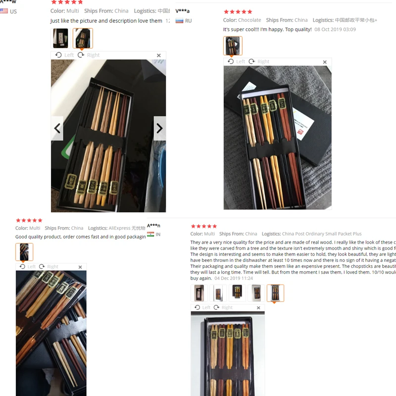 5 пар портативные японские многоразовые палочки из натурального бука|Палочки для