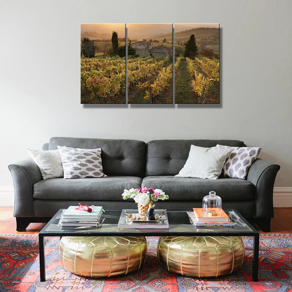 HD Холст Искусство пейзаж живопись для гостиной настенный Декор 3 предмета