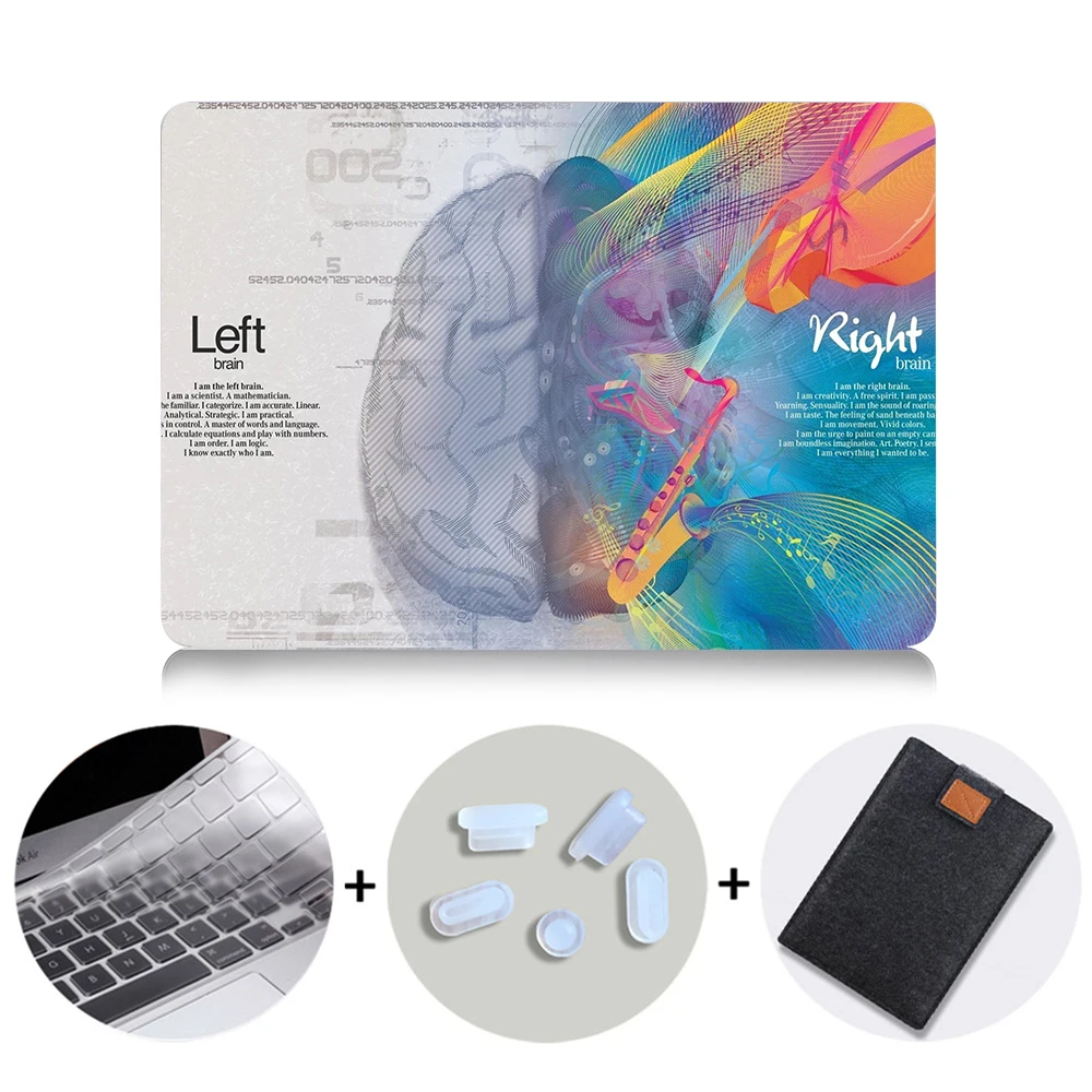 Чехол MTT Brain для Macbook Air Pro retina 11, 12, 13, 15 дюймов с сенсорной панелью, Жесткий Чехол 13,3 '', чехол для ноутбука+ чехол для клавиатуры - Цвет: MB04