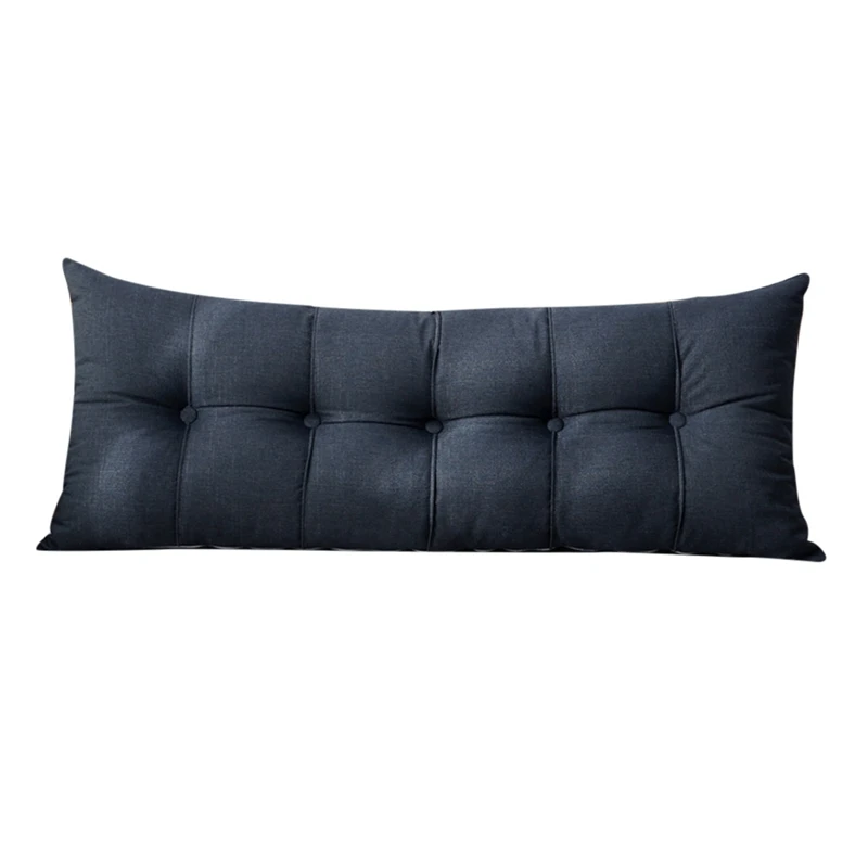 Dark blue Новая подушка на талию, дышащая подушка на спинку, длинная подушка на сиденье, одноцветная подушка, мягкая подушка для пола, домашний текстиль для подушек - Цвет: Dark blue