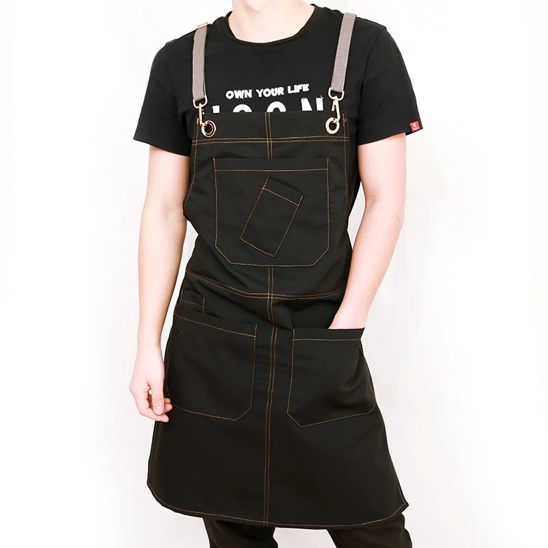 

Apron cowboy Korean fashion painting barista tea shop waiter printing hairdressing uniform custom logo