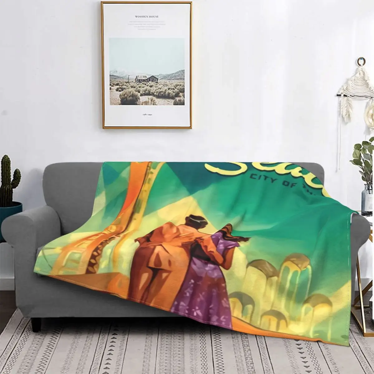 

Manta con póster de viaje para cama, manta a cuadros para sofá cama, manta, Sudadera con capucha para cama