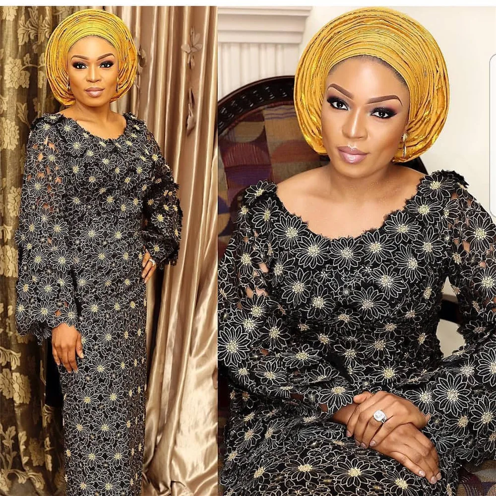 NI.AI 2021 с вырезами отверстиями бисером ручной работы органза кружево африканская