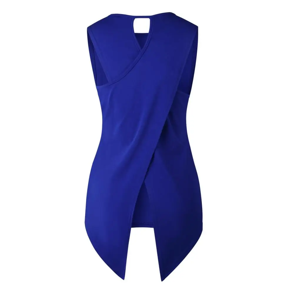 Женский Асимметричный однотонный жилет на бретельках летний облегающий топ