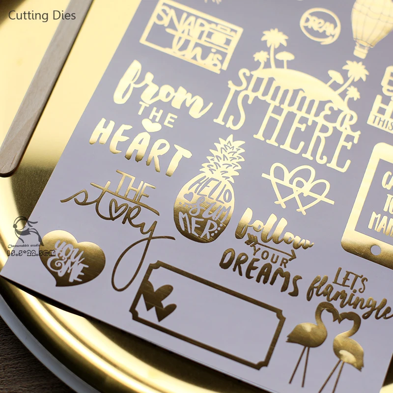 2019 золотой цвет горячего тиснения Фольга Снежинка буквы натирать для