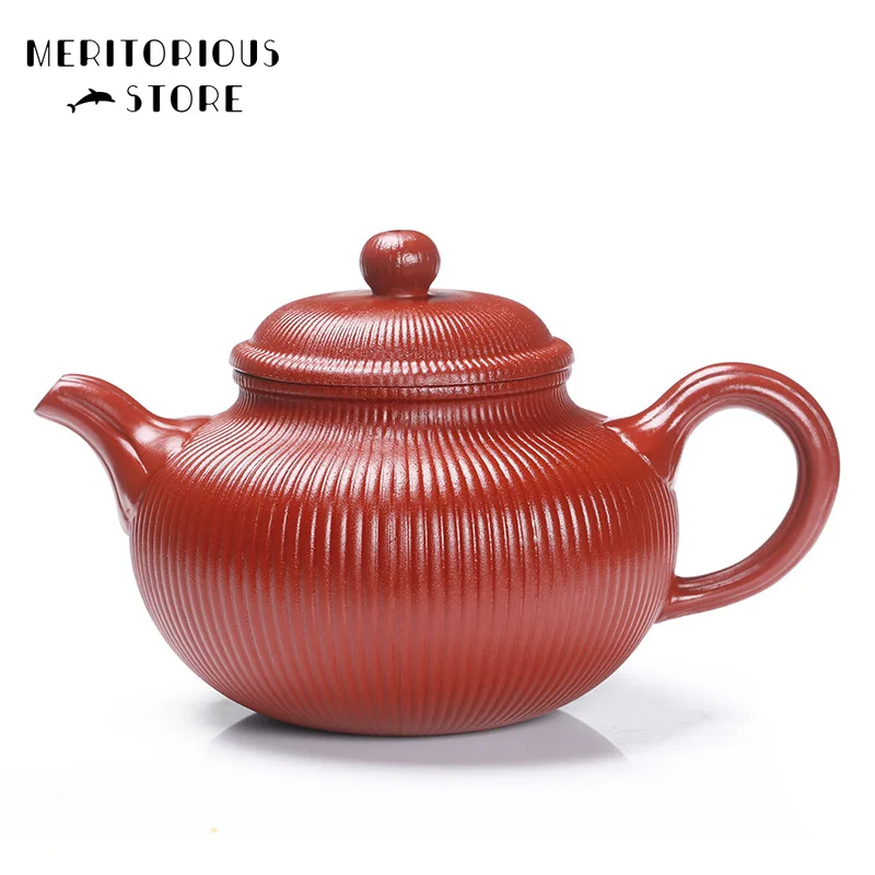 

Yixing Tea Pot Purple Clay Xi Shi Grain Teapot Raw Ore Pure Master Handmade Chinese Kettle Purple Sand Customized Gifts 350ml