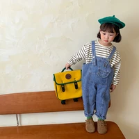 2022 new children jean overalls solid little girls denim overalls autumn baby clothes fashion kids casual pants boys trousers