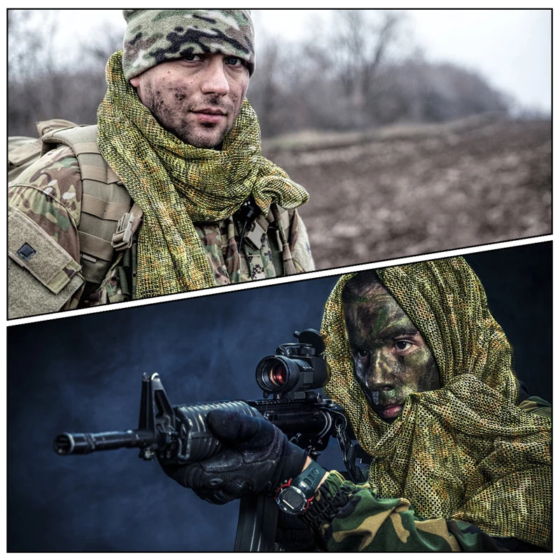 Тактический шарф камуфляжные сетчатые шарфы военные уличная спортивная