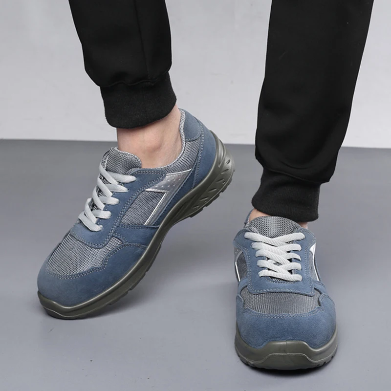 

Breathable Men's Safety Shoes Wear-Resistant Work Shoes For Men Steel Toe Safety Boots For Men Protecitve Work Sneakers For Men