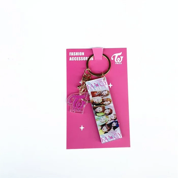 Kpop BANGTAN BLACKPINK GOT7 TWICE SEVENTEEN брелок Блестящий двухсторонний акриловый брелок аксессуары ювелирные изделия подарок для женщин фанатов