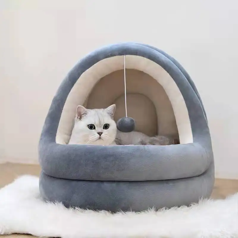

Новая теплая кровать для кошек, круглый моющийся домик для кошек, пещера, подушка для котят, корзина, коврик для сна для кошек, маленьких соба...