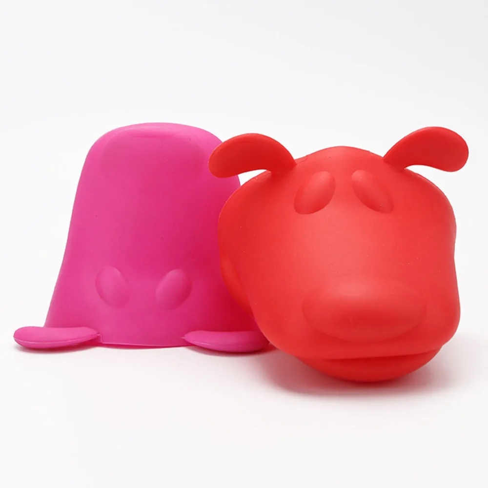 

2Pcs Lovely Animal Shape Silicone Heat Resistant Anti-Scald Anti-Skid Kitchen Use Oven Mitts (Red)