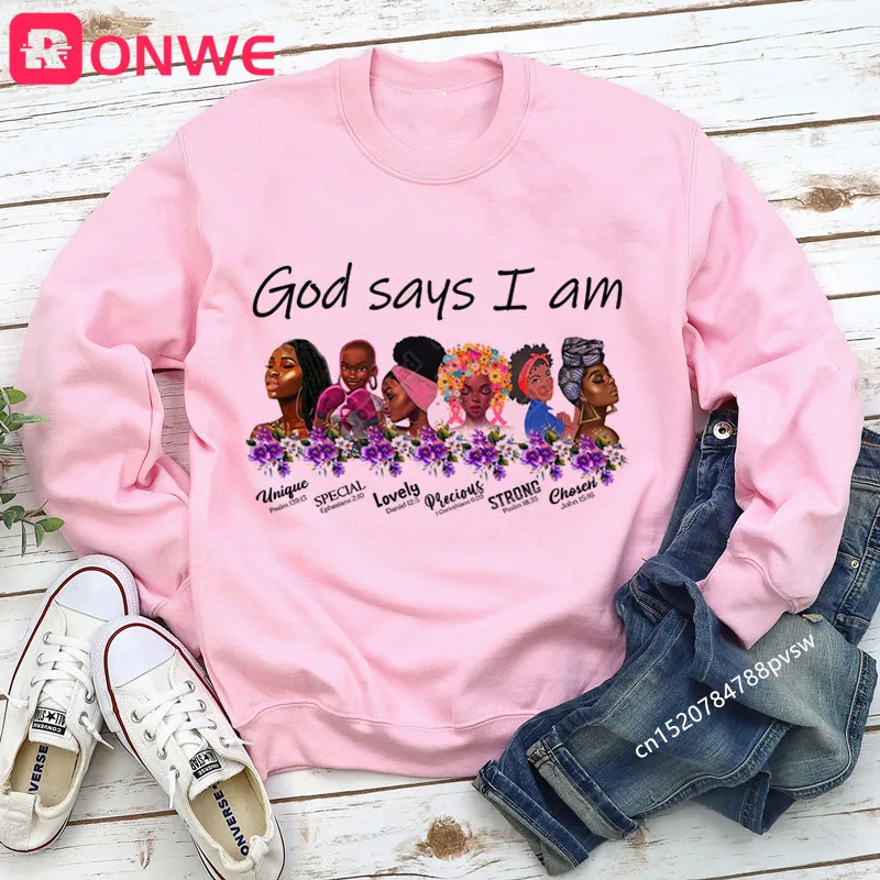 Женский зимний флисовый свитшот с надписью you are black girl is beautiful magic | Женская одежда