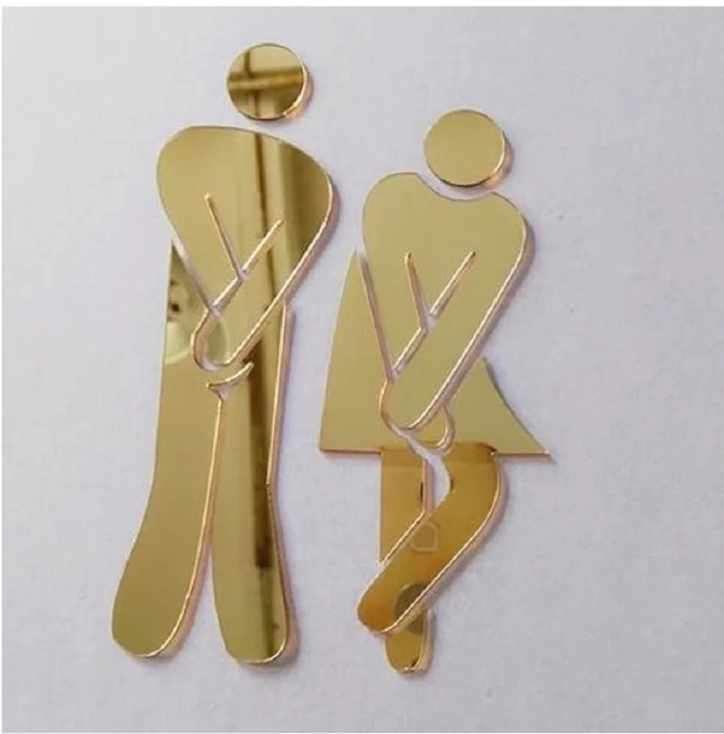 Знак входа Дверь Зеркало стикер s Мужчины Женщины для ванной туалета Легко