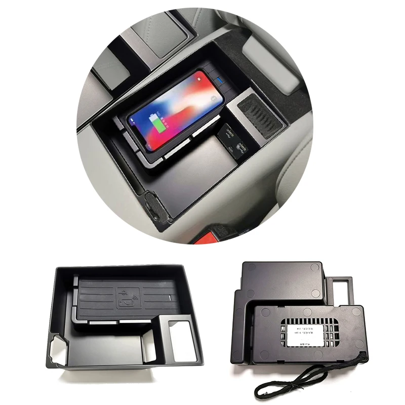

Car QI wireless charger for Audi A6 C7 A7 2014-2017 15W fast charging case armrest box charging phone holder accessories