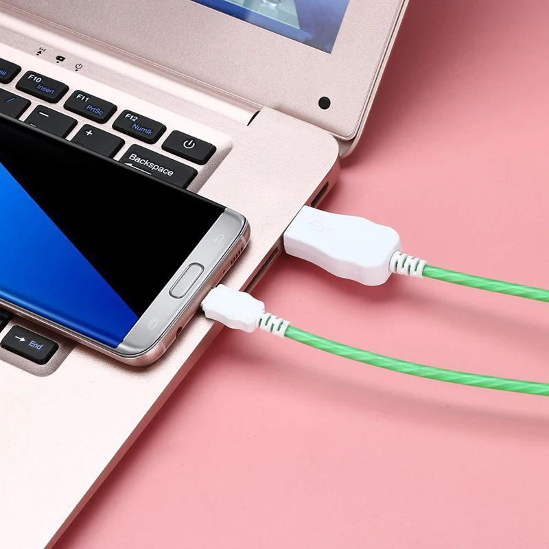 Зарядный кабель Micro USB Type-C светодиодный светящийся для Iphone X 8 Huawei Honor 8X 7C 7A 20 Pro 10i 20i 9