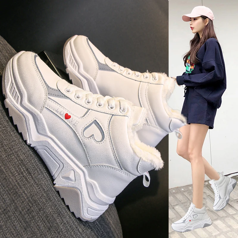 

Женские походные ботинки с высоким берцем, зимние, новые стильные, утепленные, теплые, удобные, спортивные, хлопковые, белые, женские вулкани...