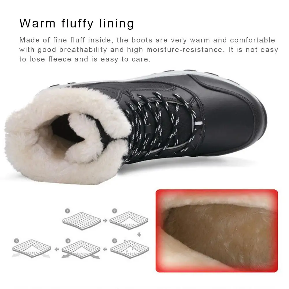 

Snow Boots Waterproof Non-slip Warm Fur Plus Woolen Boots For Women Winter Outdoor Shoes