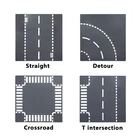 Базовые пластины DIY City Road Street, прямые изогнутые Т-образные распределительные блоки, небольшая Базовая пластина из частиц