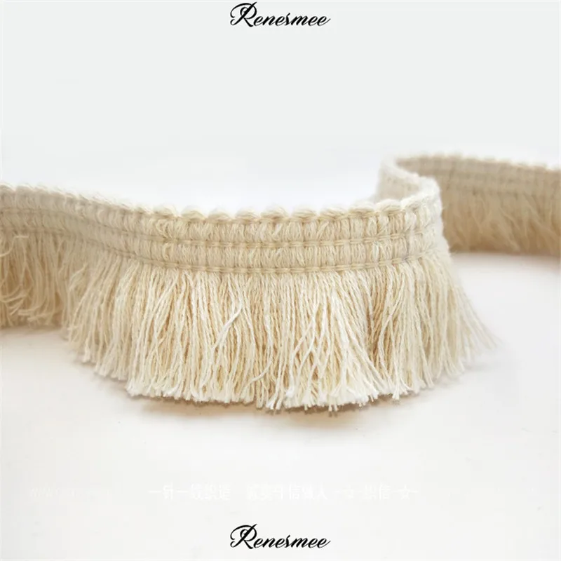 1 м Толстая бежевая хлопковая нить лента с бахромой кружевная отделка аксессуары