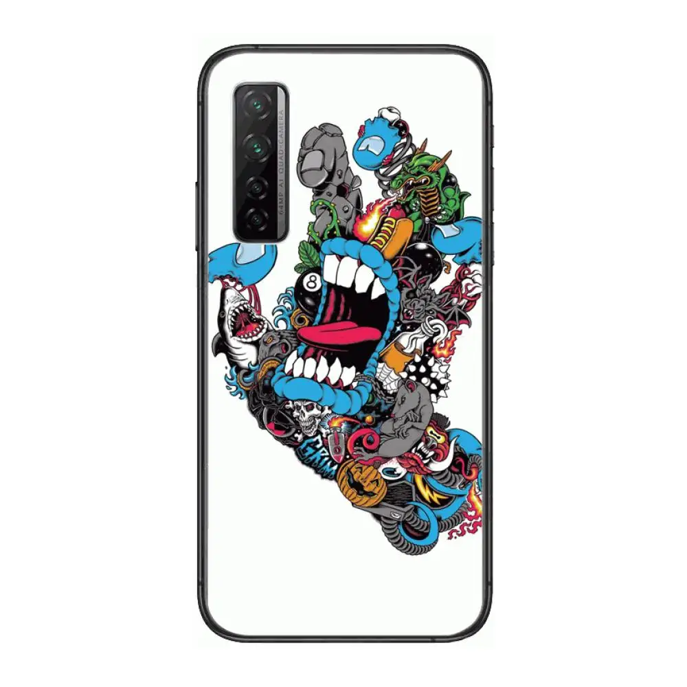 

Santa Cruz Skateboarding Art Phone Case For Huawei mate 40 30 10 20 40 8 9 Lite Z Pro Black Etui 3D Coque Painting Hoesjes 5g b
