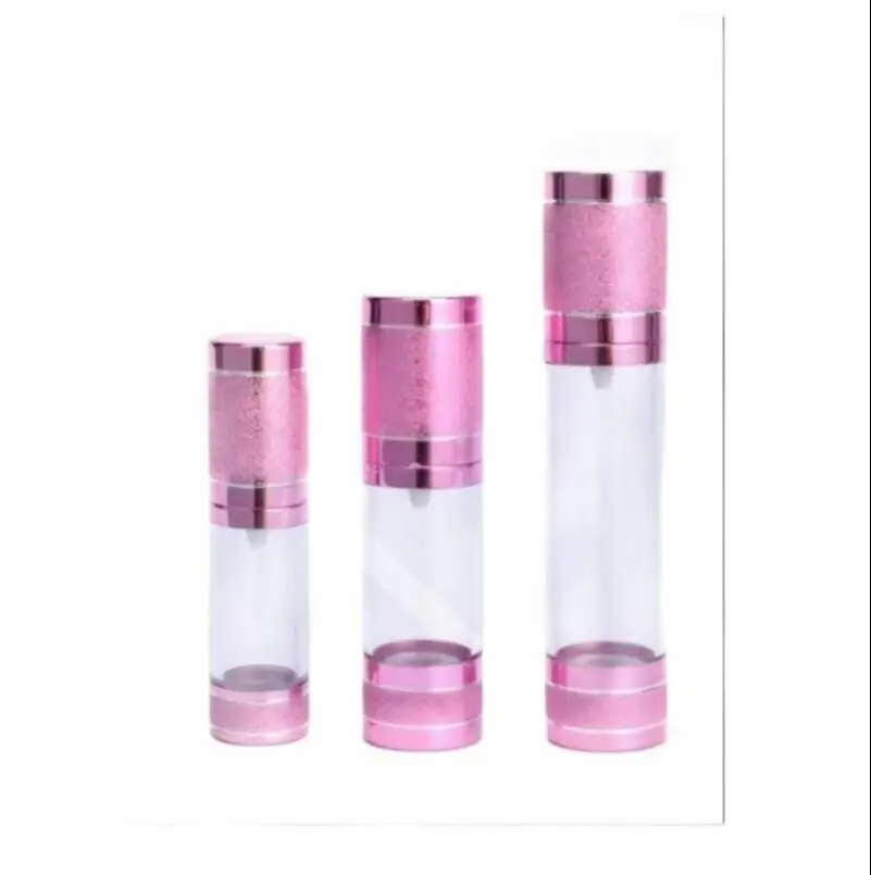 30ml pink aluminum airless pump  bottle for lotion emulsion foundation hyaluronic toner essence skin care cosmetic packing