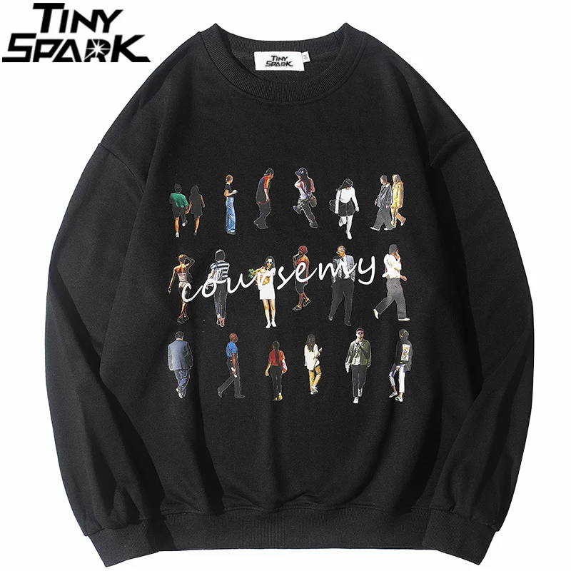 

2021 Men Hip Hop Sweatshirt Pullover Streetwear Men Women Print Harajuku Sweatshirt Autumn Cotton Casual Pullover Hoodie Black