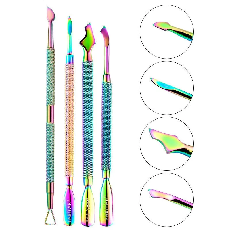 Маникюрный толкатель с двойной головкой 4 шт./компл. для кутикулы маникюра