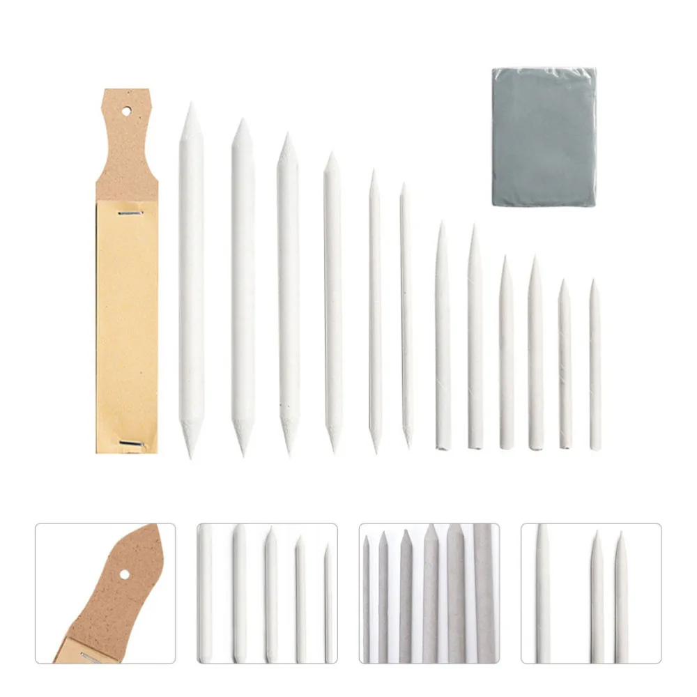 

1 Set/14pcs Practical Drawing Sketching Blending Stumps Wiping Pen Smudge Pen