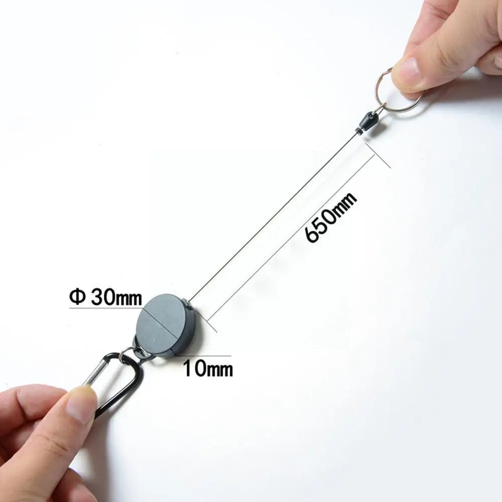 

1pcs 65CM Wire Rope Camping Telescopic Burglar Chain Holder Chain Ring Return Key Outdoor Keychain Retractable Tactical Key V0U2