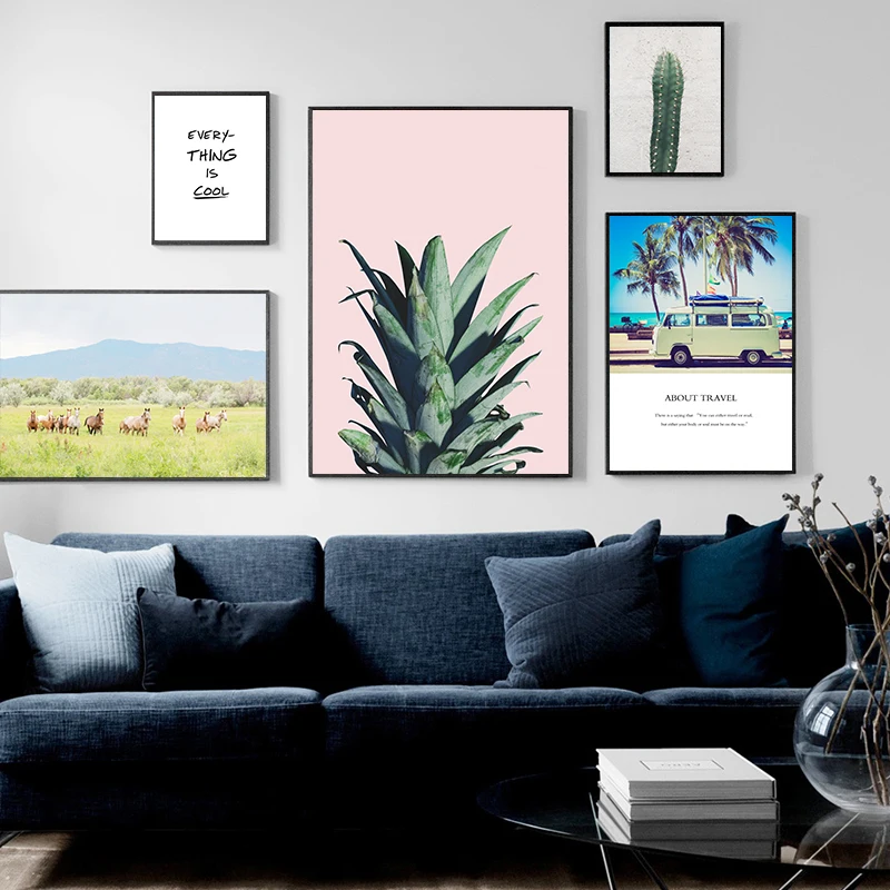 Степной лошадь автобус плакат в скандинавском стиле Nordic Стиль картины на холсте