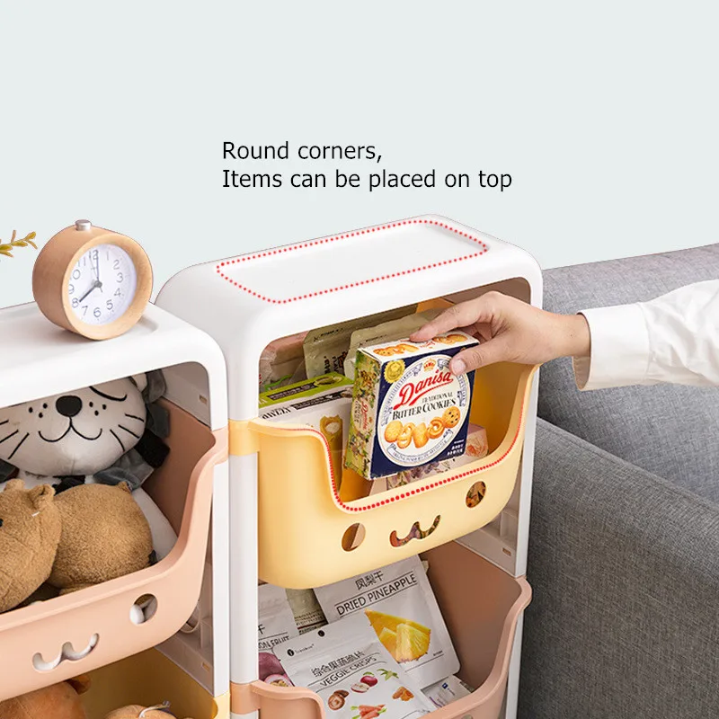 Стеллаж для хранения игрушек дома спальни тележка Детская прикроватная